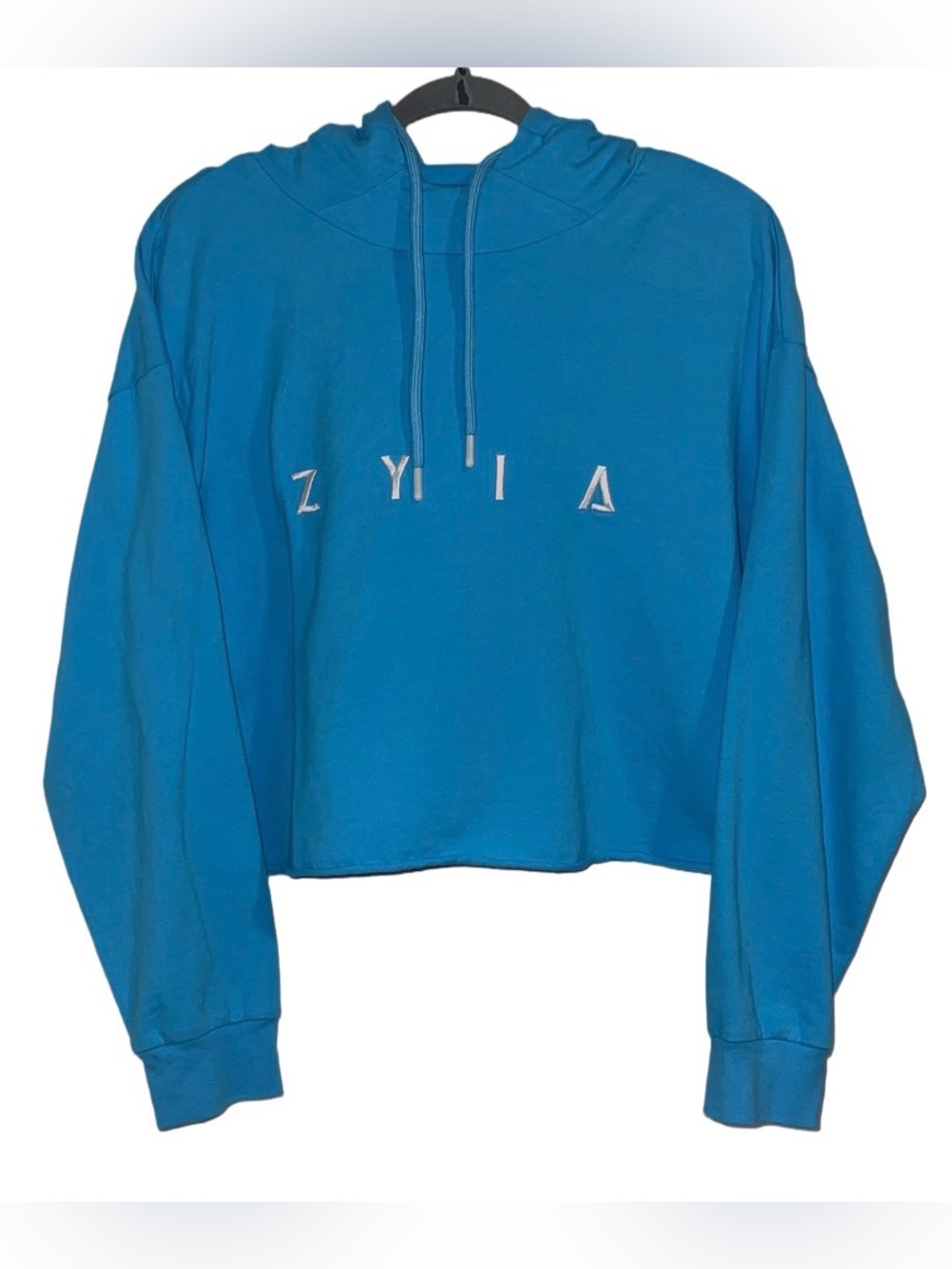 ZYIA Women’s Bright Blue Cropped Hoodie with Logo